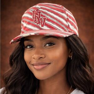 Vintage 1990s UNLV Rebels Zubaz Snapback Hat AJD Made USA NCAA Cap Red Gray